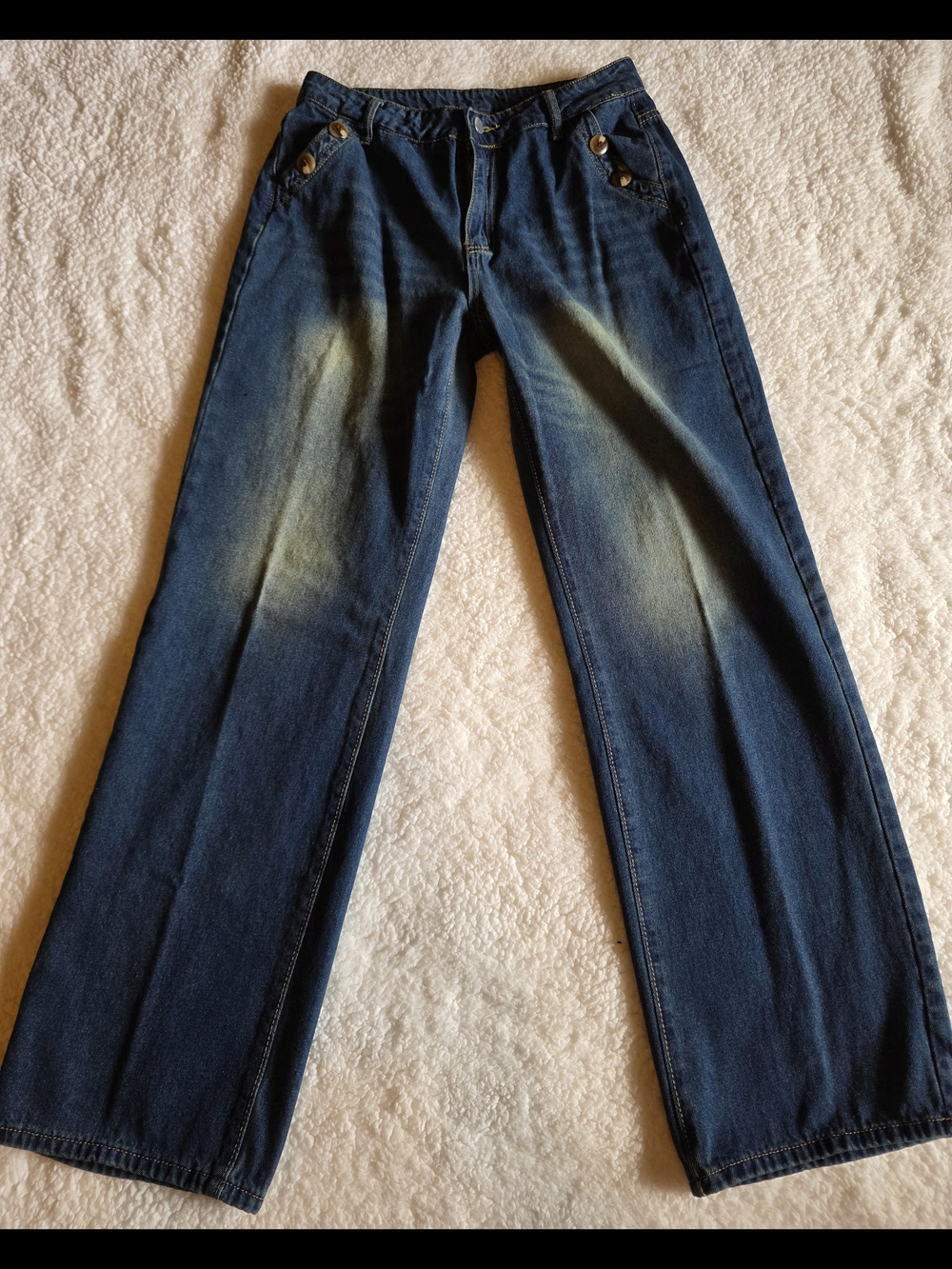 SHEIN Women's Dark Blue Straight-Leg Jeans